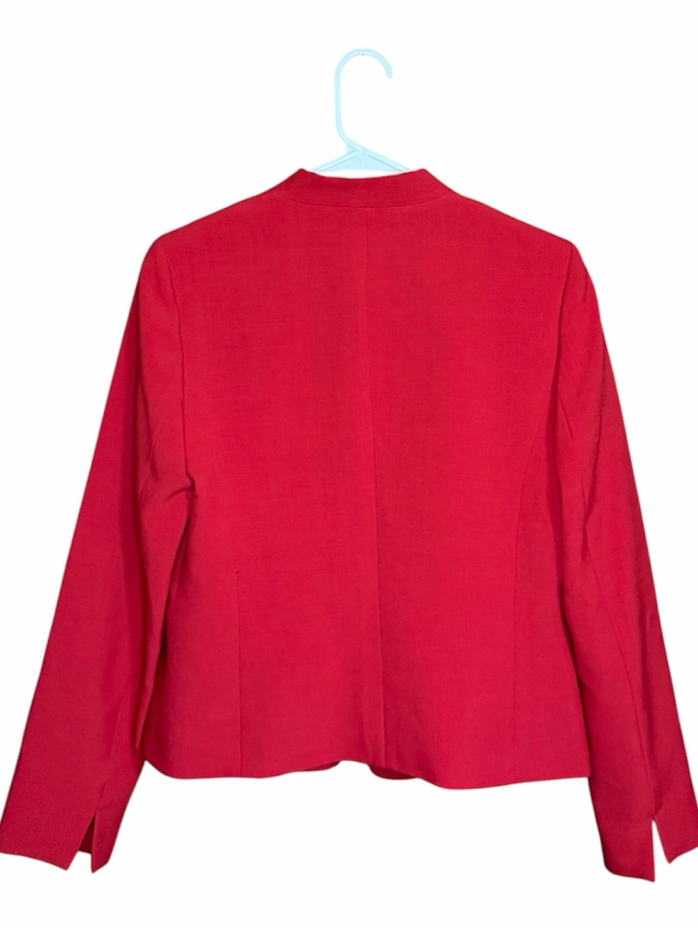 Evan Picone Red Open-Front Blazer with Gold Zip Pockets - Picture 2 of 9